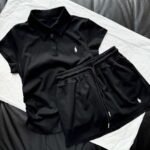 Ralph Lauren pony embroidered lapel short-sleeved pleated waist top with drawstring elastic waist skirt set - Image 3