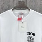 DIOR&Stone Island joint Stone Island logo three-dimensional glue process 330g round neck short-sleeved T-shirt high weight - Image 6