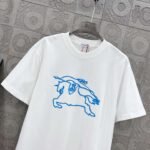 BURBERRY Hollow Warhorse LOGO logo three-dimensional glue dripping process 330g round neck short sleeve high quality T-shirt - Image 8