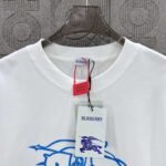 BURBERRY Hollow Warhorse LOGO logo three-dimensional glue dripping process 330g round neck short sleeve high quality T-shirt - Image 7