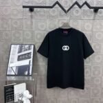 GUCCI Simple LOGO double G three-dimensional glue craft 330g round neck short-sleeved T-shirt - Image 11