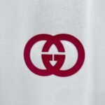 GUCCI Simple LOGO double G three-dimensional glue craft 330g round neck short-sleeved T-shirt - Image 4