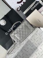 Chanel silver AS2431 ball pattern handbag autumn and winter latest CF handbag series advanced version size：20x14x7cm - Image 7