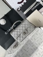 Chanel silver AS2431 ball pattern handbag autumn and winter latest CF handbag series advanced version size：20x14x7cm - Image 4
