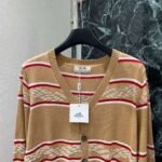 Hermès Early Autumn New Round Neck Knitted Long Sleeve Contrast Stripes Premium quality - Image 7