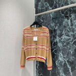 Hermès Early Autumn New Round Neck Knitted Long Sleeve Contrast Stripes Premium quality - Image 3