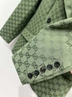 GUCCI series green jacquard suit jacket advanced handmade high-quality clothing - Image 10