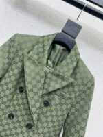 GUCCI series green jacquard suit jacket advanced handmade high-quality clothing - Image 9