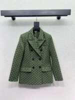 GUCCI series green jacquard suit jacket advanced handmade high-quality clothing - Image 6