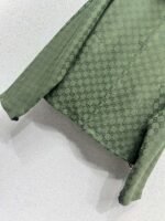 GUCCI Green jacquard leather collar jacket High-end handmade quality clothing - Image 7