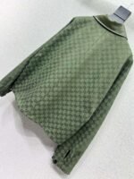 GUCCI Green jacquard leather collar jacket High-end handmade quality clothing - Image 4