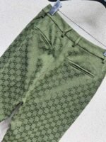 GUCCI series green jacquard suit trousers Advanced handmade high-quality trousers - Image 3