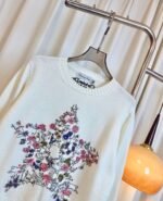 DIOR limited edition five-star floral embroidered cashmere long-sleeved top - Image 7
