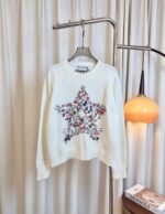 DIOR limited edition five-star floral embroidered cashmere long-sleeved top - Image 3