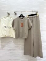 Ralph Lauren high-end minimalist knitted suit T-shirt + pants