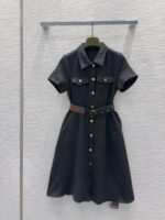 GUCCI new arrival jacquard collared dress with belt - Image 2