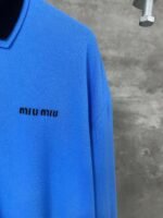 miumiu new chest embroidery round neck long sleeve bottoming shirt high quality version - Image 8
