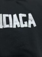 BALENCIAGA textured paper silver belt hooded sweatshirt with frayed edge high-quality fabric 480g heavy cotton - Image 8