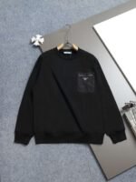 PRADA new chest triangle logo pocket round neck sweatshirt sweatshirt