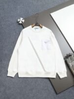 PRADA new chest triangle logo pocket round neck sweatshirt sweatshirt - Image 9