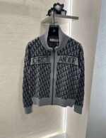 DIOR 2025 new lapel jacquard knitted cardigan wool yarn weaving - Image 4