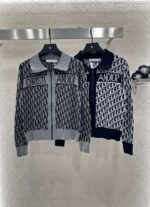 DIOR 2025 new lapel jacquard knitted cardigan wool yarn weaving - Image 2