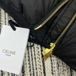 Celine’s new stand-collar zip-up down jacket, featuring a custom-designed Arc de Triomphe metal elastic belt, is filled with 90% white goose down. High-quality down jackets - Image 9