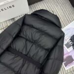 Celine’s new stand-collar zip-up down jacket, featuring a custom-designed Arc de Triomphe metal elastic belt, is filled with 90% white goose down. High-quality down jackets - Image 2
