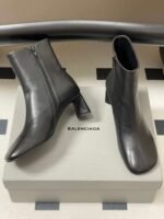 Balenciaga runway style square-toe ankle boots, premium version made of sheepskin leather.Heel height: 6.5cm - Image 4