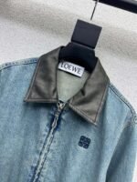 Loewe leather collar denim jacket quality clothing jacket - Image 6