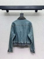 Loewe leather collar denim jacket quality clothing jacket - Image 4