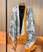 Hermes velvet long scarf high-end double-sided same color scarf 65x185cm - Image 10