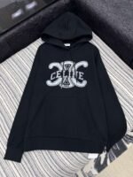 Celine 2025 Early Autumn Classic Hooded Sweatshirt Loose Fit High Quality Sweatshirt - Image 2