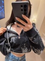 Chanel  Early Autumn Classic Jacquard Hooded Composite Suede Sweatshirt High Quality