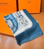 Hermes velvet long scarf high-end double-sided same color scarf 65x185cm - Image 8