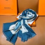 Hermes velvet long scarf high-end double-sided same color scarf 65x185cm - Image 7
