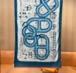 Hermes velvet long scarf high-end double-sided same color scarf 65x185cm - Image 5