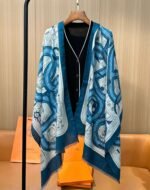 Hermes velvet long scarf high-end double-sided same color scarf 65x185cm