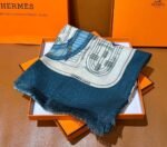 Hermes velvet long scarf high-end double-sided same color scarf 65x185cm - Image 4