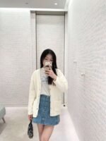 DIOR new embroidered cotton blend button cardigan sweater 1:1 advanced version - Image 2