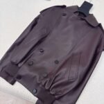 Loewe autumn and winter new retro modern fashionable jacket leather material 100% lambskin - Image 7