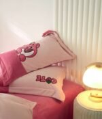 Disney Strawberry Bear Home Furnishing Four-piece Set Winter Quick-warming Fleece Fabric A Must-Have Winter Set for the Little Princess’ Room Specifications: Quilt Cover 200x230cm, Bed Sheet 250x250cm, Pillowcase: 48x74cm X2 - Image 8