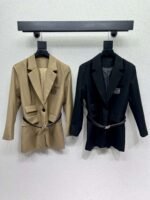 Loewe Embroidered Logo Belt Blazer Premium Outerwear - Image 5