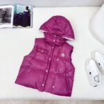 Moncler autumn and winter latest official website new color matching short stand collar down jacket vest coat - Image 8