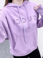 GUCCI early autumn new hooded letter sweatshirt 100% cotton material - Image 2