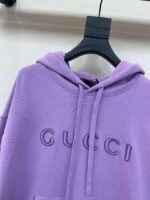 GUCCI early autumn new hooded letter sweatshirt 100% cotton material - Image 7