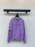 GUCCI early autumn new hooded letter sweatshirt 100% cotton material - Image 5