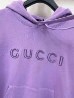 GUCCI early autumn new hooded letter sweatshirt 100% cotton material - Image 4