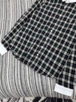 Celine 2025 Early Autumn Plaid Lapel Embroidered Shirt High Quality Clothes - Image 7