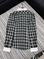 Celine 2025 Early Autumn Plaid Lapel Embroidered Shirt High Quality Clothes - Image 6